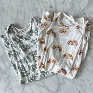 Rainbow and Leaf Print Kids One Pieces